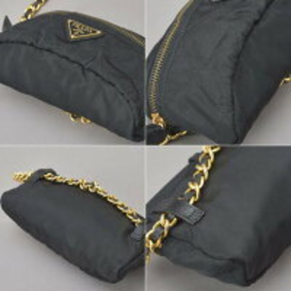 PRADA Waist bag Body Belt Bum chain belt shoulder bag leather black - Picture 5 of 10